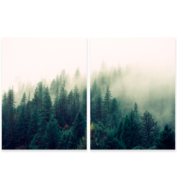 Quadro decorativo canvas Trees in Winter - Kit com 2 quadros - Imagem 3