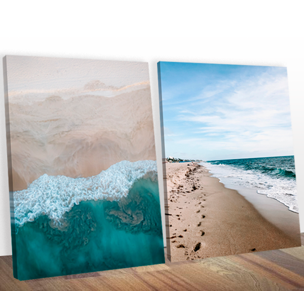 Quadro de paisagem praia - 2 telas decorativas