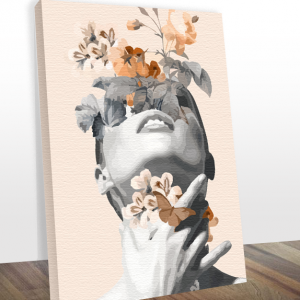 Quadro de mulher com flores na cabeça
