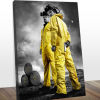 Quadro breaking bad preto e branco com amarela