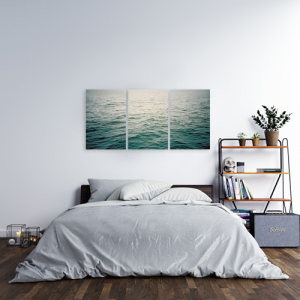 Quadro paisagem mar estilo mosaico