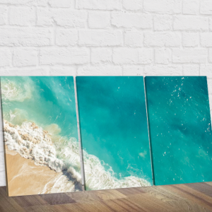 Quadros de paisagens praias - kit com 3 quadros