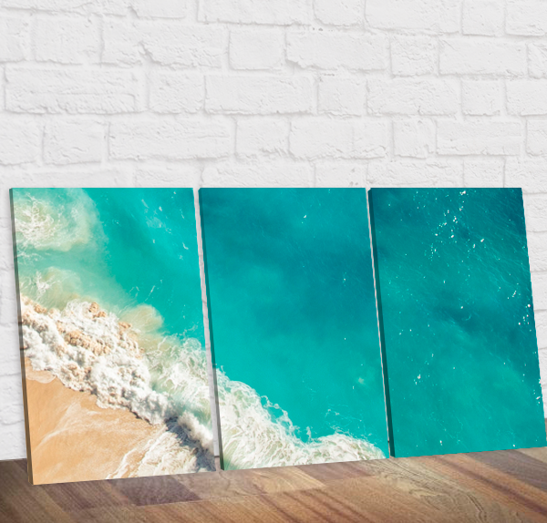 Quadros de paisagens praias - kit com 3 quadros