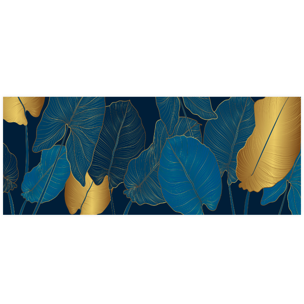 Quadro decorativo canvas panorâmico Elegance Gold Flower - Imagem 2