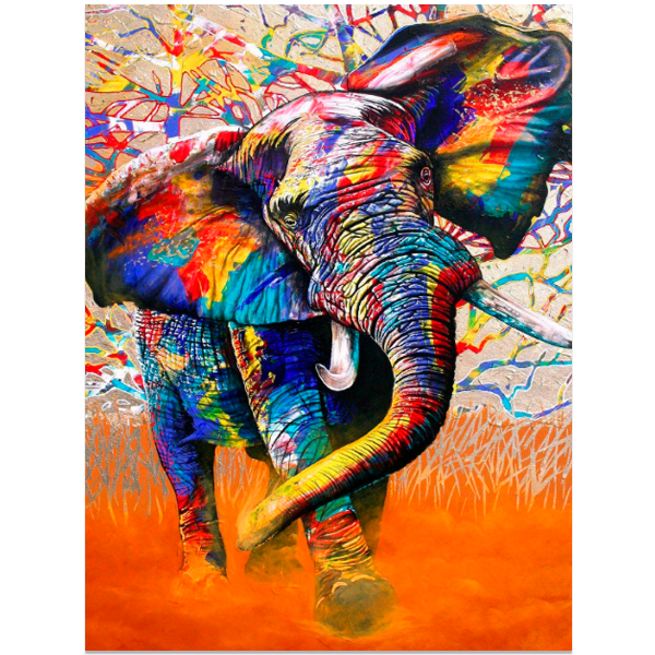 Quadro decorativo canvas Elephant Colors - Imagem 3