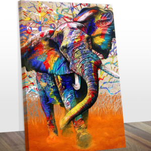 Quadro elefante colorido vertical