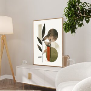 Quadro decorativo elementos vegetais