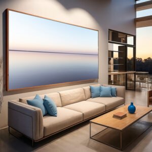 Quadro grande panoramico azul minimalista