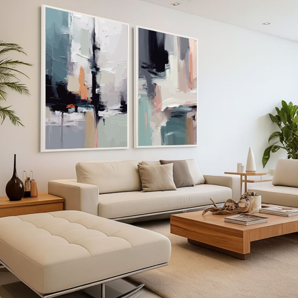 Composição de quadros abstratos