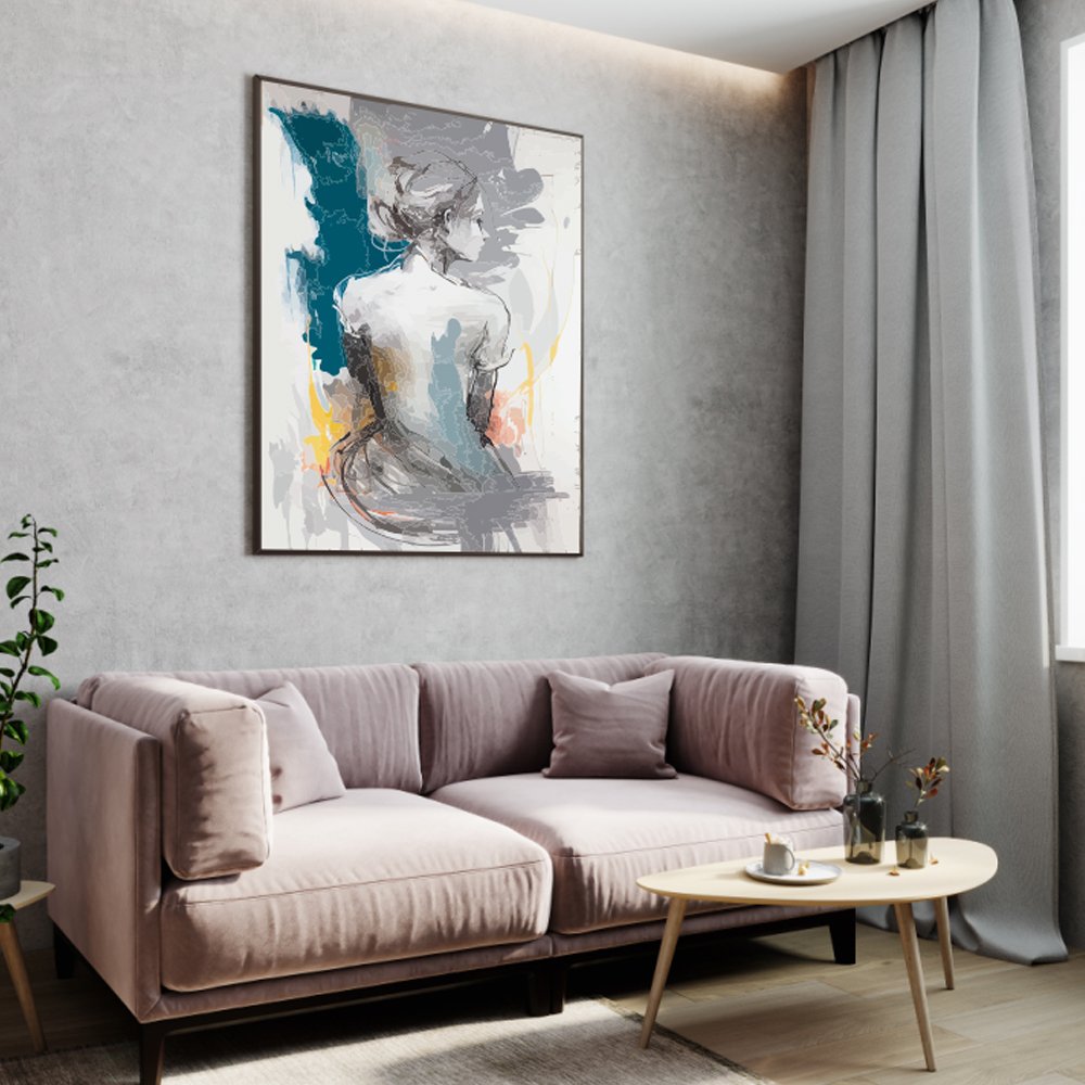 Quadro abstrato mulher intimidade - Imagem 4