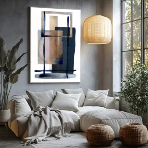 Quadro decorativo abstrato blue geometric