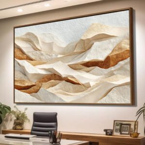 Quadro abstrato texturizado em tons terrosos