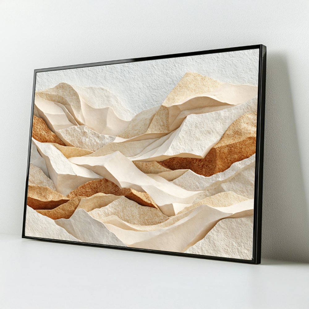 Quadro Abstrato Texturizado em Tons Terrosos para Sala Moderna - Imagem 4