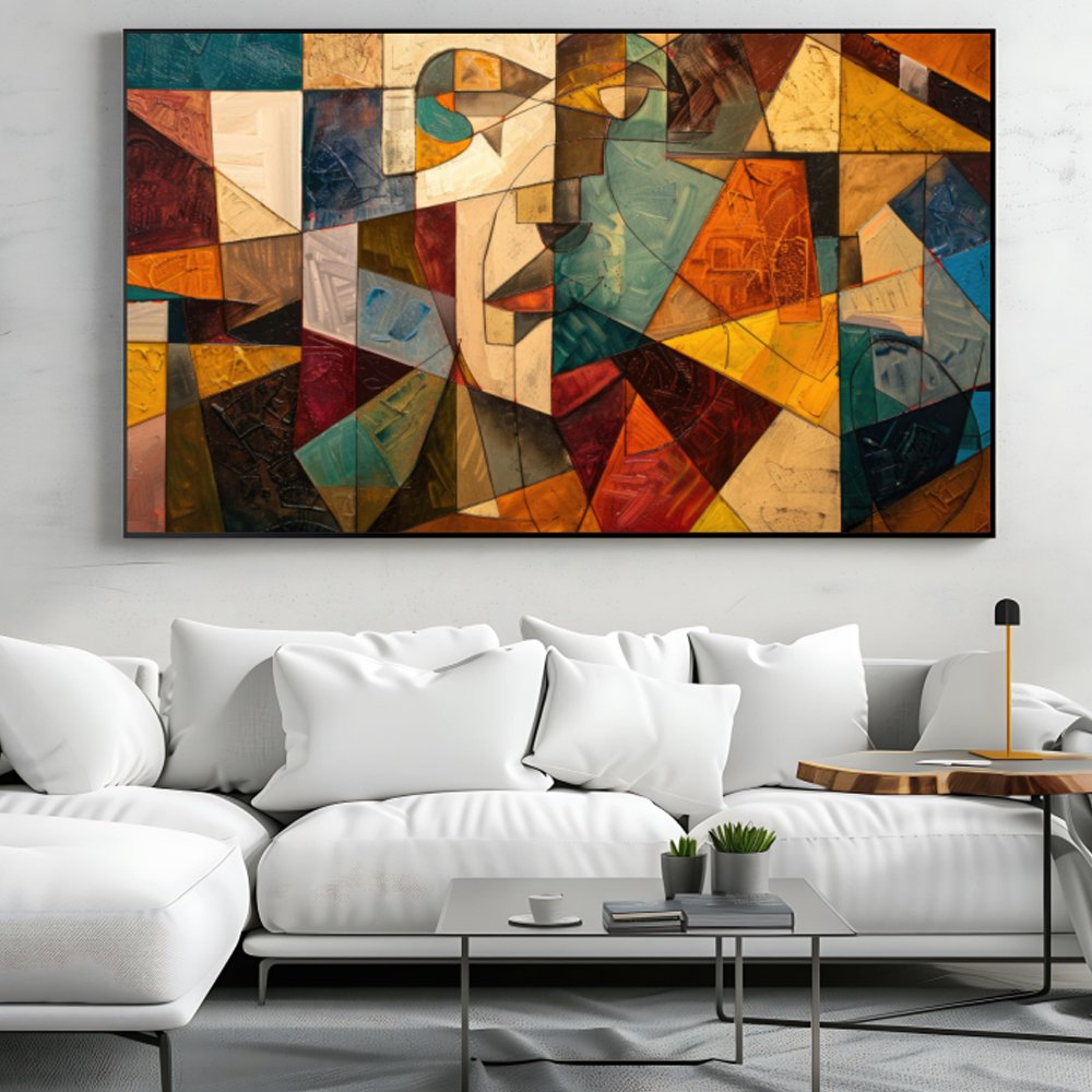 Quadro Abstrato Geométrico Colorido Arte Moderna para Sala - Imagem 2