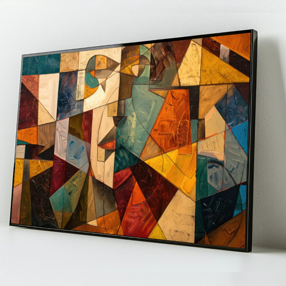 Quadro Abstrato Geométrico Colorido Arte Moderna para Sala - Imagem 4