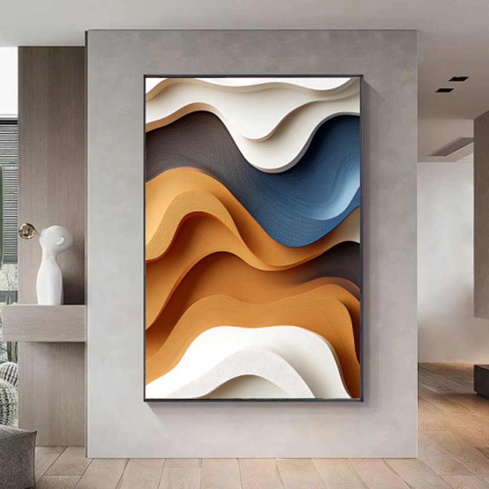 Quadro Abstrato 3D Orgânico – Arte Moderna em Ondas