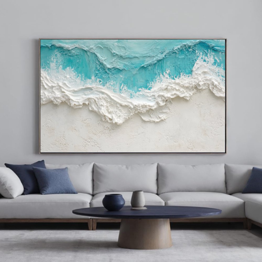 Quadro decorativo ondas com texturas - Imagem 2