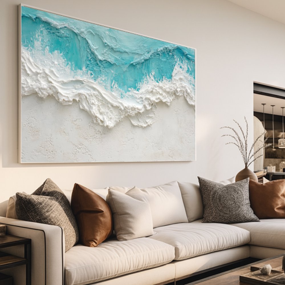 Quadro decorativo ondas com texturas - Imagem 3