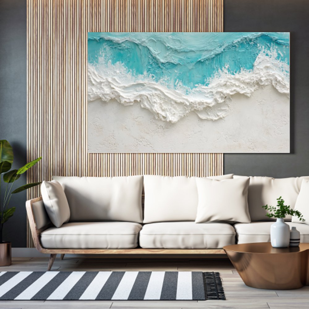 Quadro decorativo mar texturizado