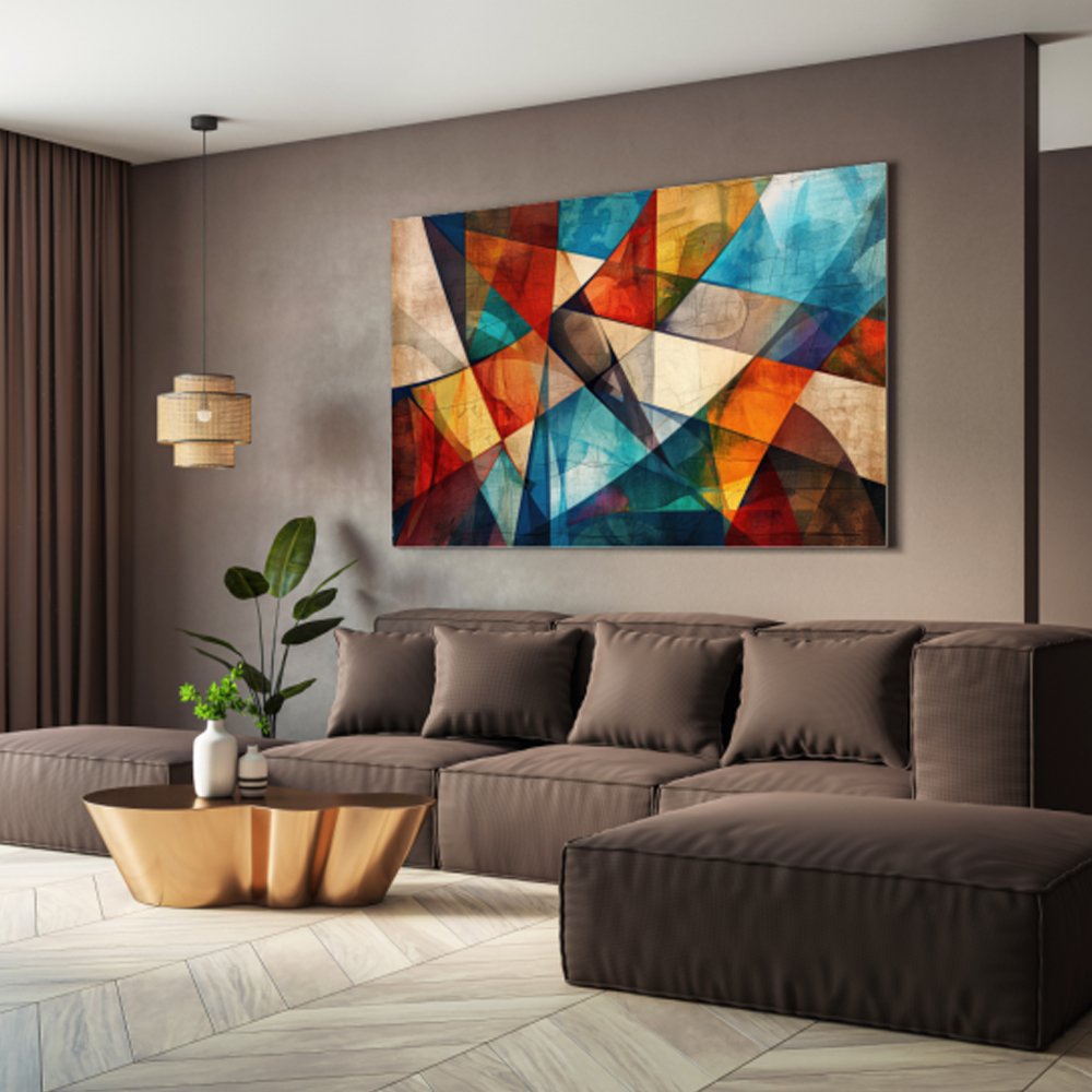 Quadro abstrato colorido geometrico