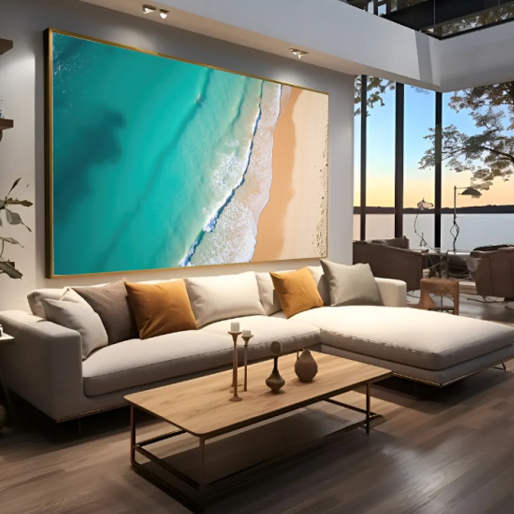 Quadro decorativo paisagem areia e mar - Imagem 3