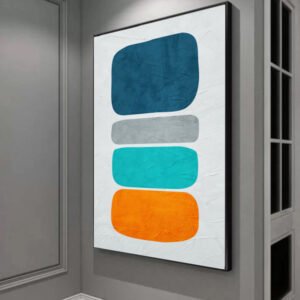 Quadro decorarativo abstrato geométrico cores suaves