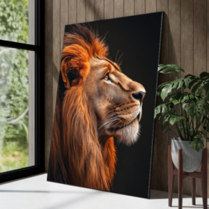 Quadro decorativo de leão moderno