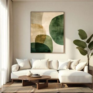 Quadro Abstrato Orgânico Verde