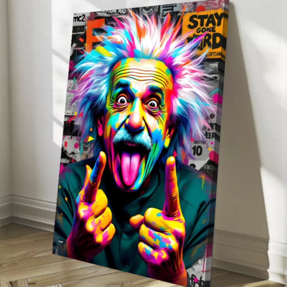 Quadro Einstein Pop Art Colorido – Arte Moderna Criativa - Imagem 4