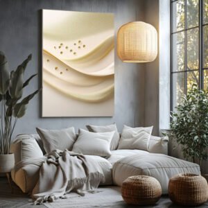 Quadro Abstrato Minimalista Dourado