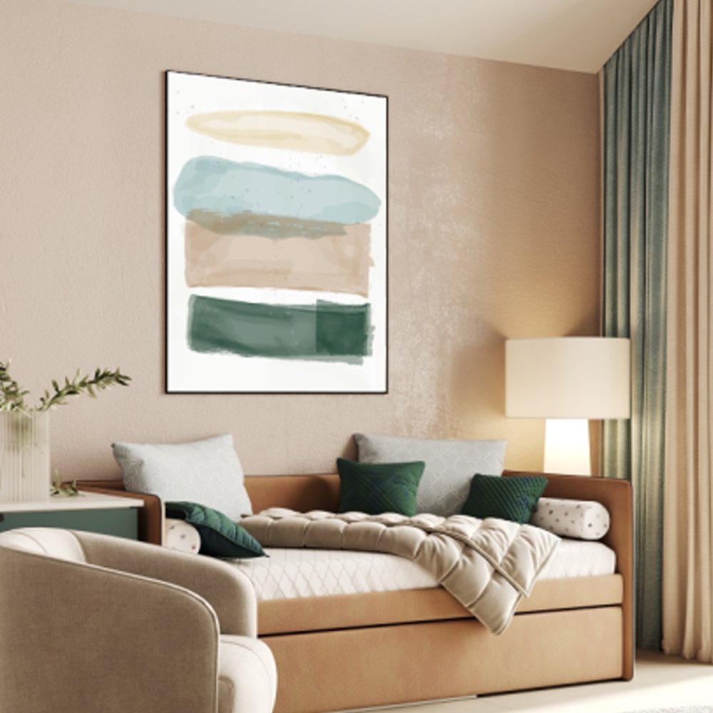 Quadro Abstrato em Cores Suaves – Arte Minimalista Moderna para Sala - Imagem 3