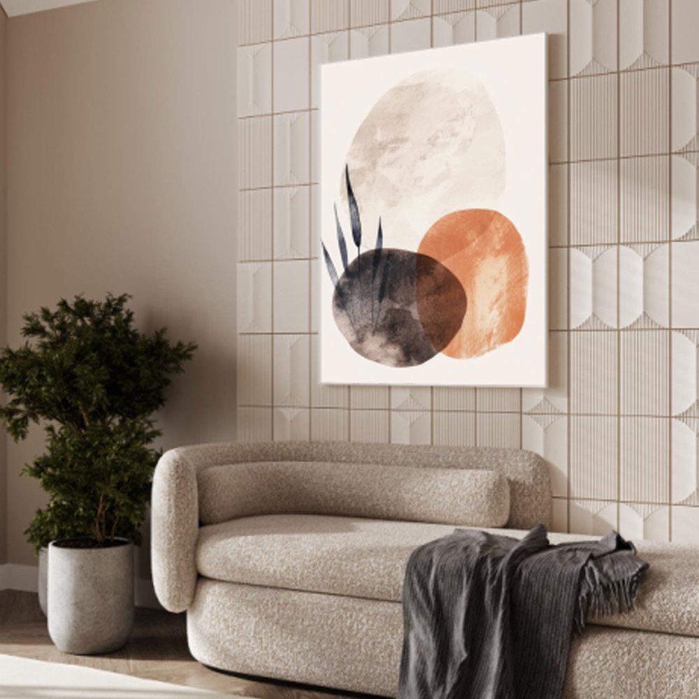 Quadro abstrato minimalista equilíbrio terrosos - Imagem 3