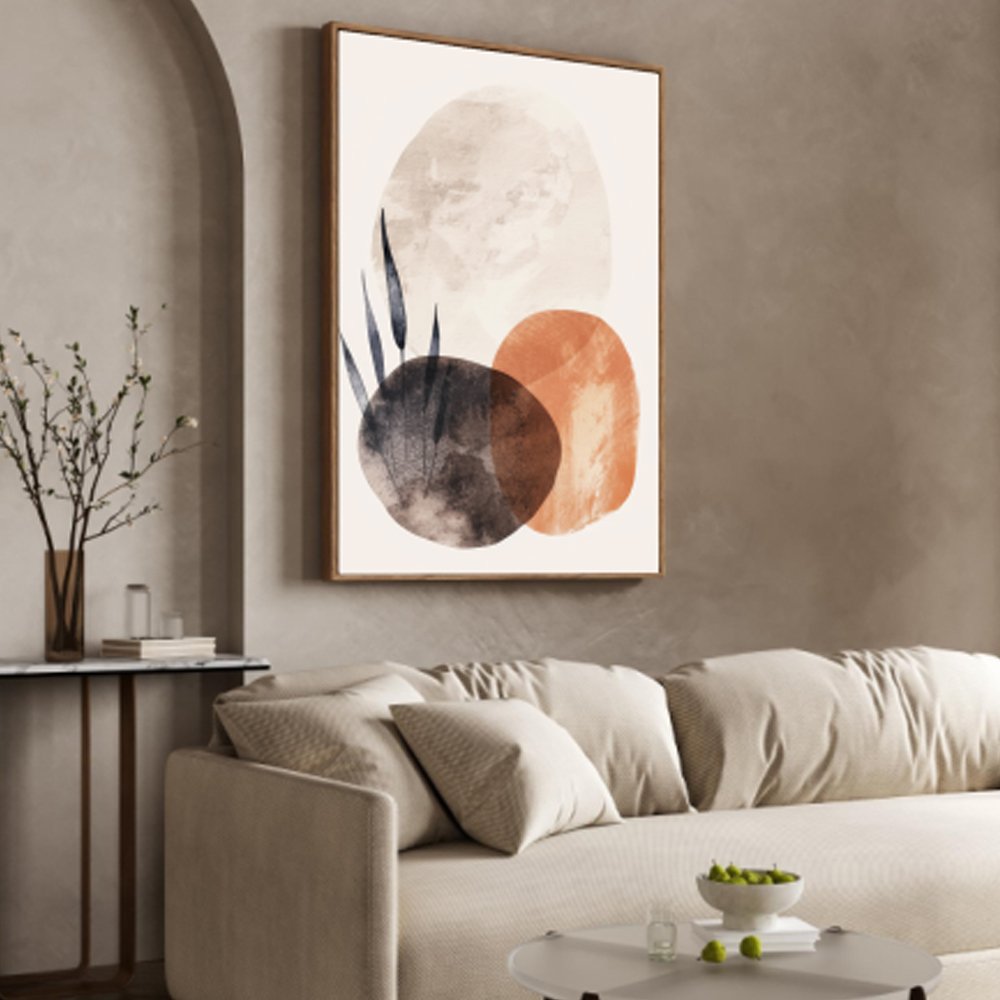 Quadro Abstrato Tons Terrosos – Arte Minimalista Moderna para Sala