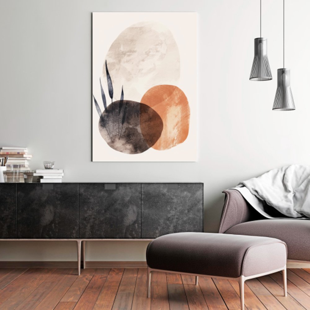 Quadro abstrato minimalista equilíbrio terrosos - Imagem 2