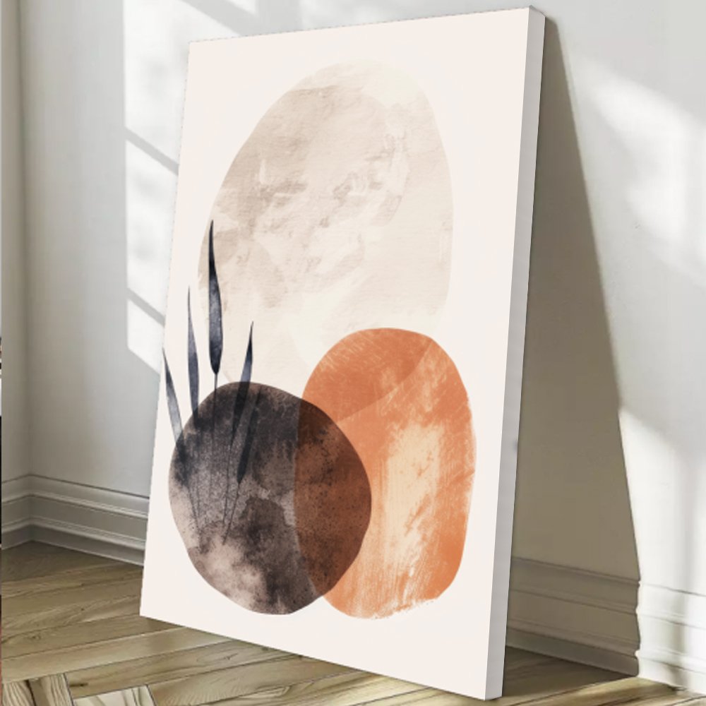 Quadro abstrato minimalista equilíbrio terrosos - Imagem 4