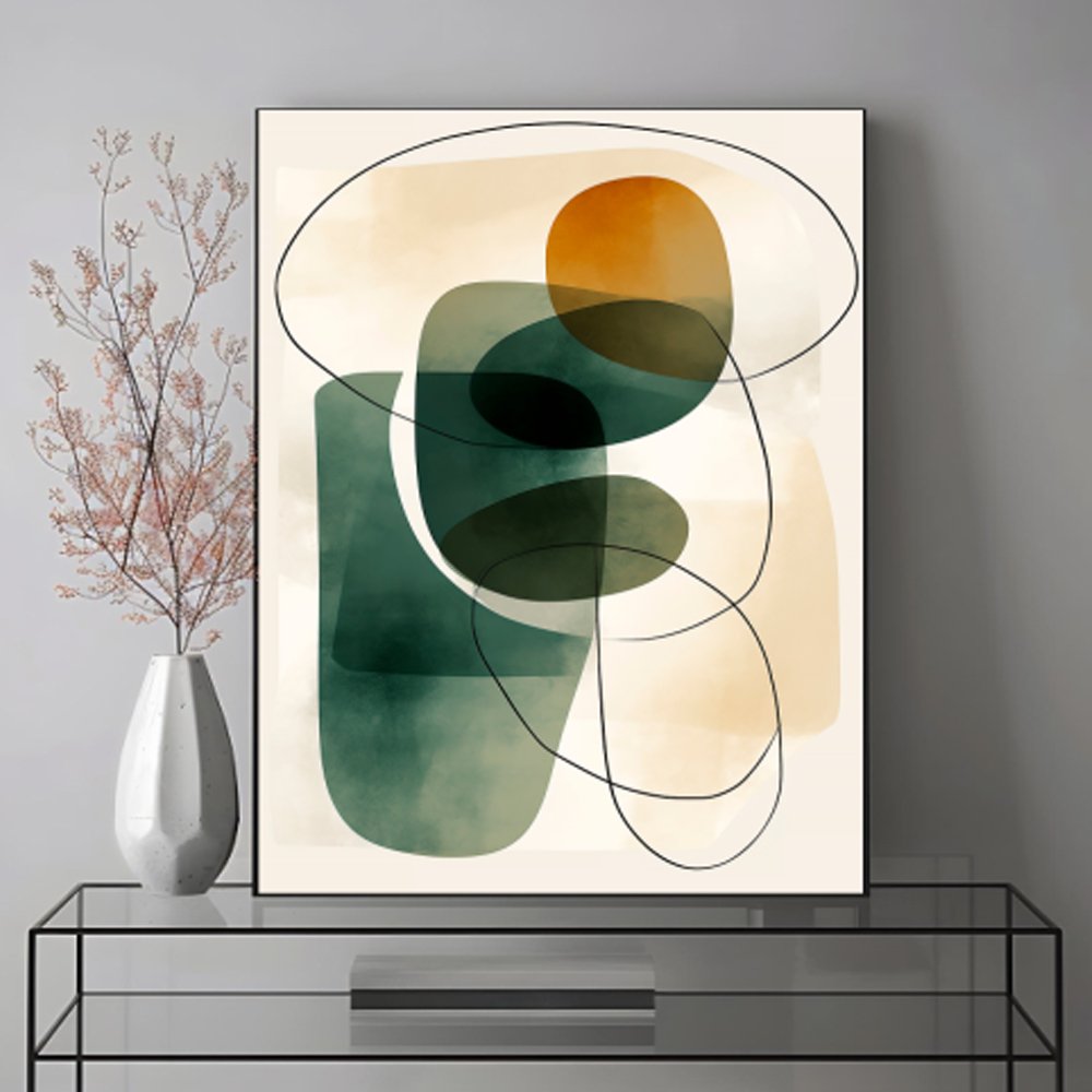 Quadro abstrato minimalista orgânico moderno e sofisticado - Imagem 2