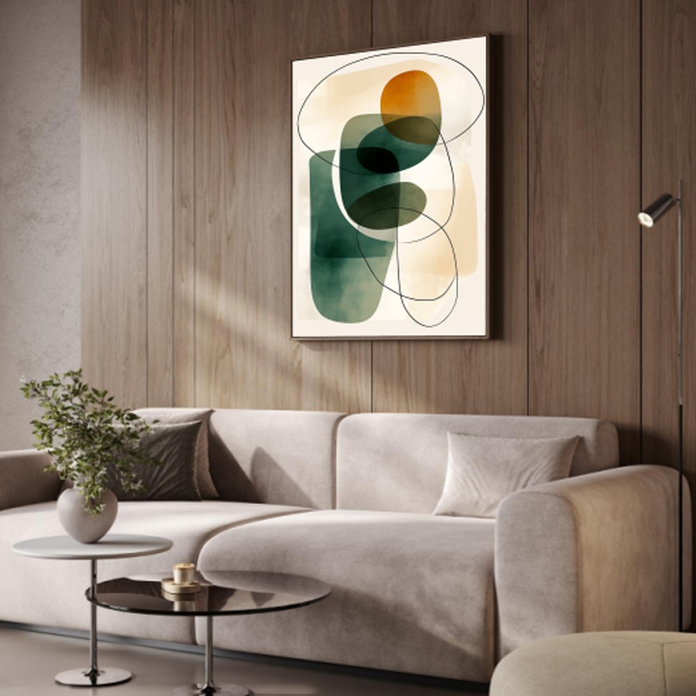 Quadro abstrato minimalista orgânico moderno e sofisticado - Imagem 3