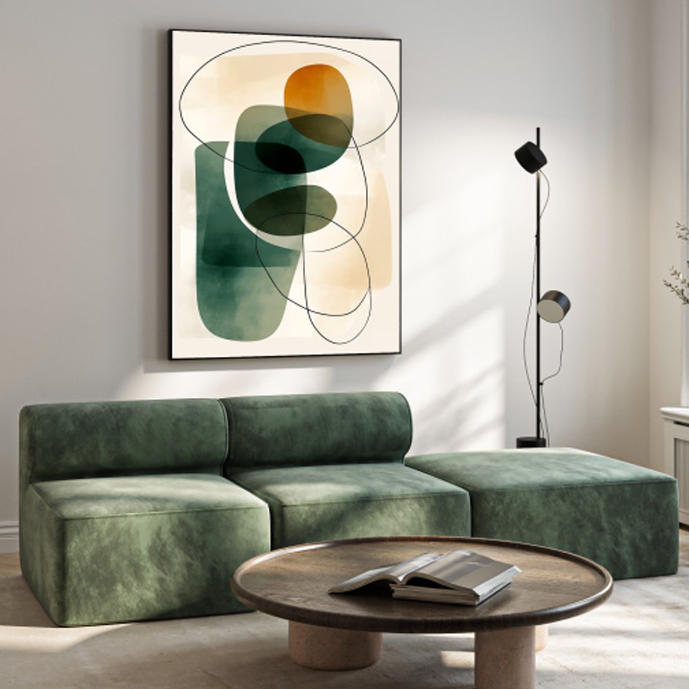 Quadro abstrato formas orgânicas