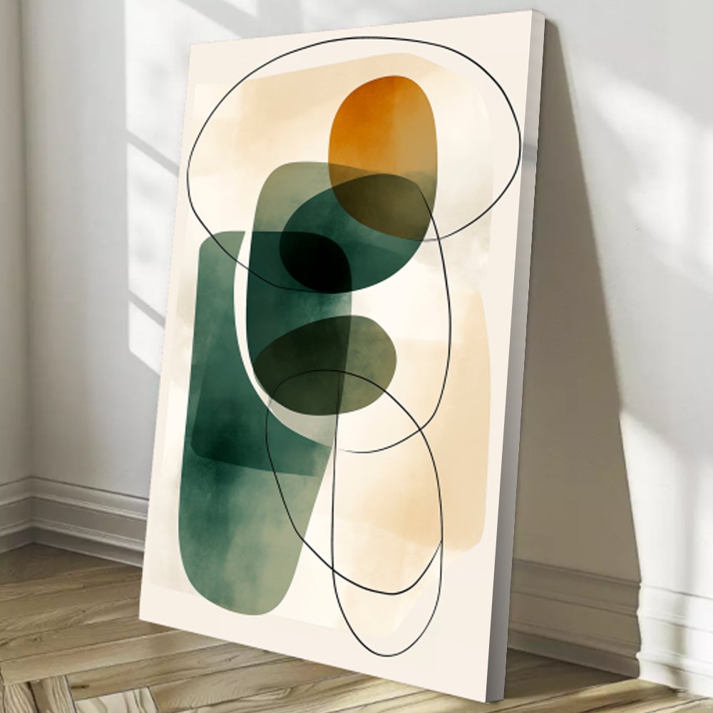 Quadro abstrato minimalista orgânico moderno e sofisticado - Imagem 4