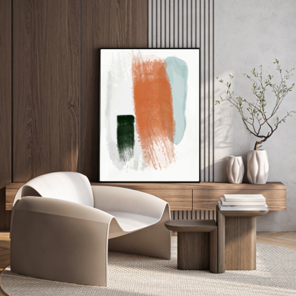 Quadro abstrato terracota minimalista