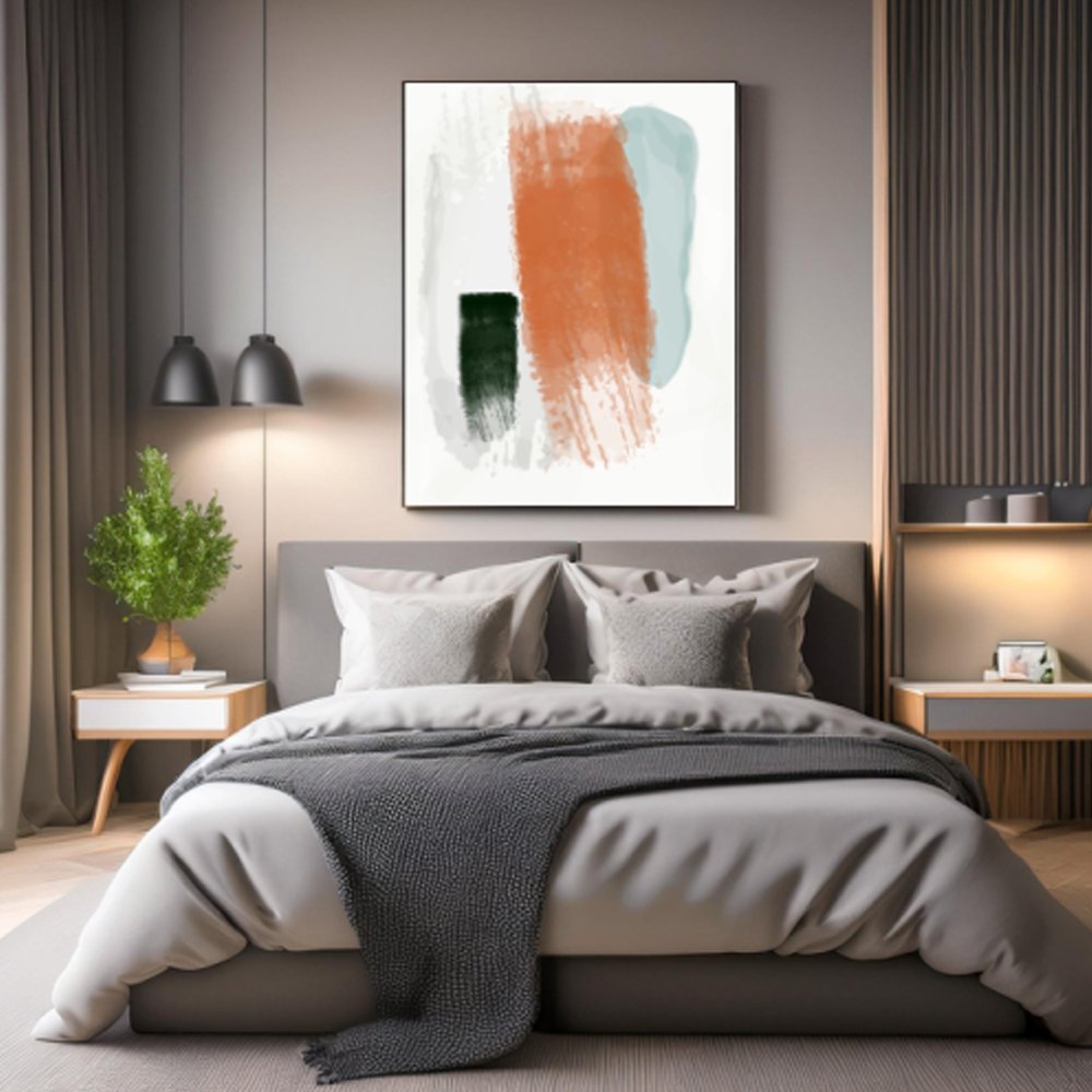 Quadro abstrato minimalista terracota - Imagem 2