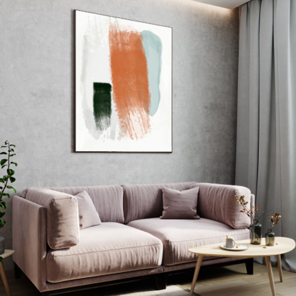 Quadro abstrato minimalista terracota - Imagem 3