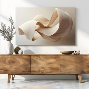 Quadro Abstrato Escultural – Arte Minimalista Moderna Horizontal