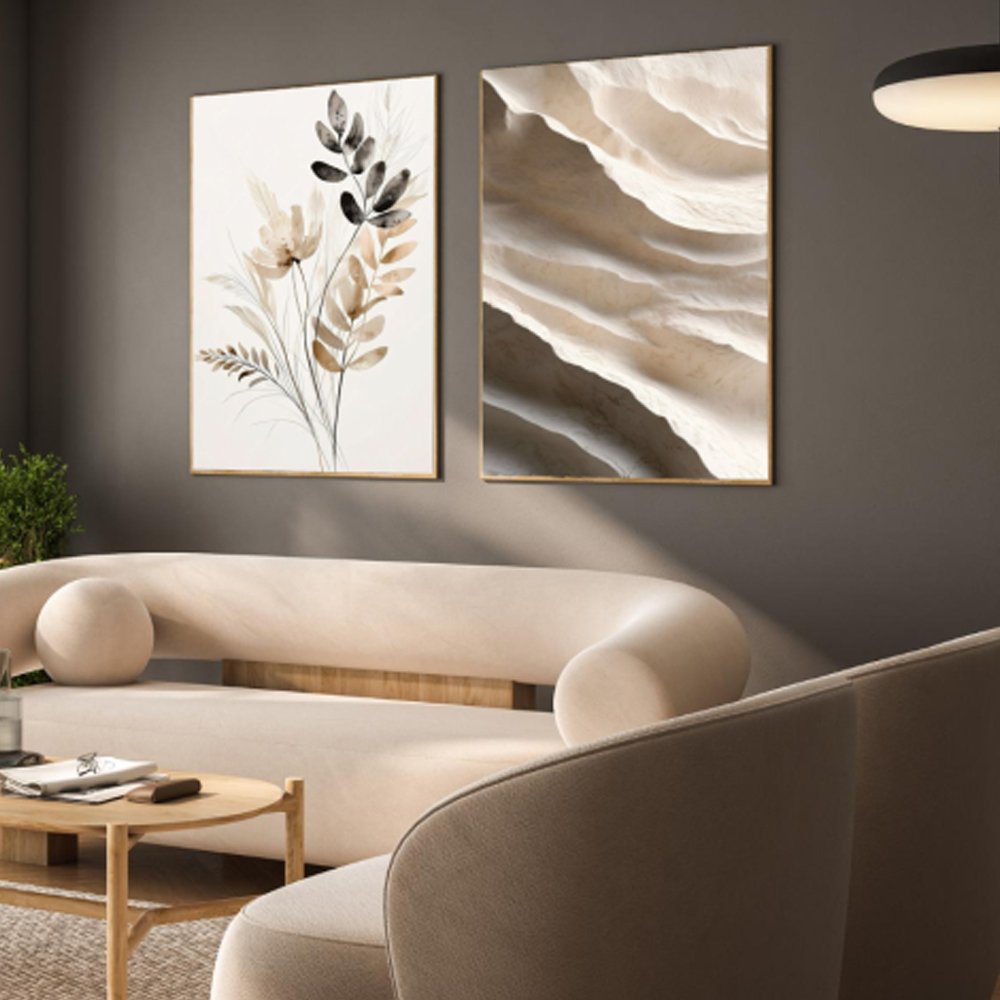 Quadro minimalista em tons terrosos - Duo harmonia natural - Imagem 2