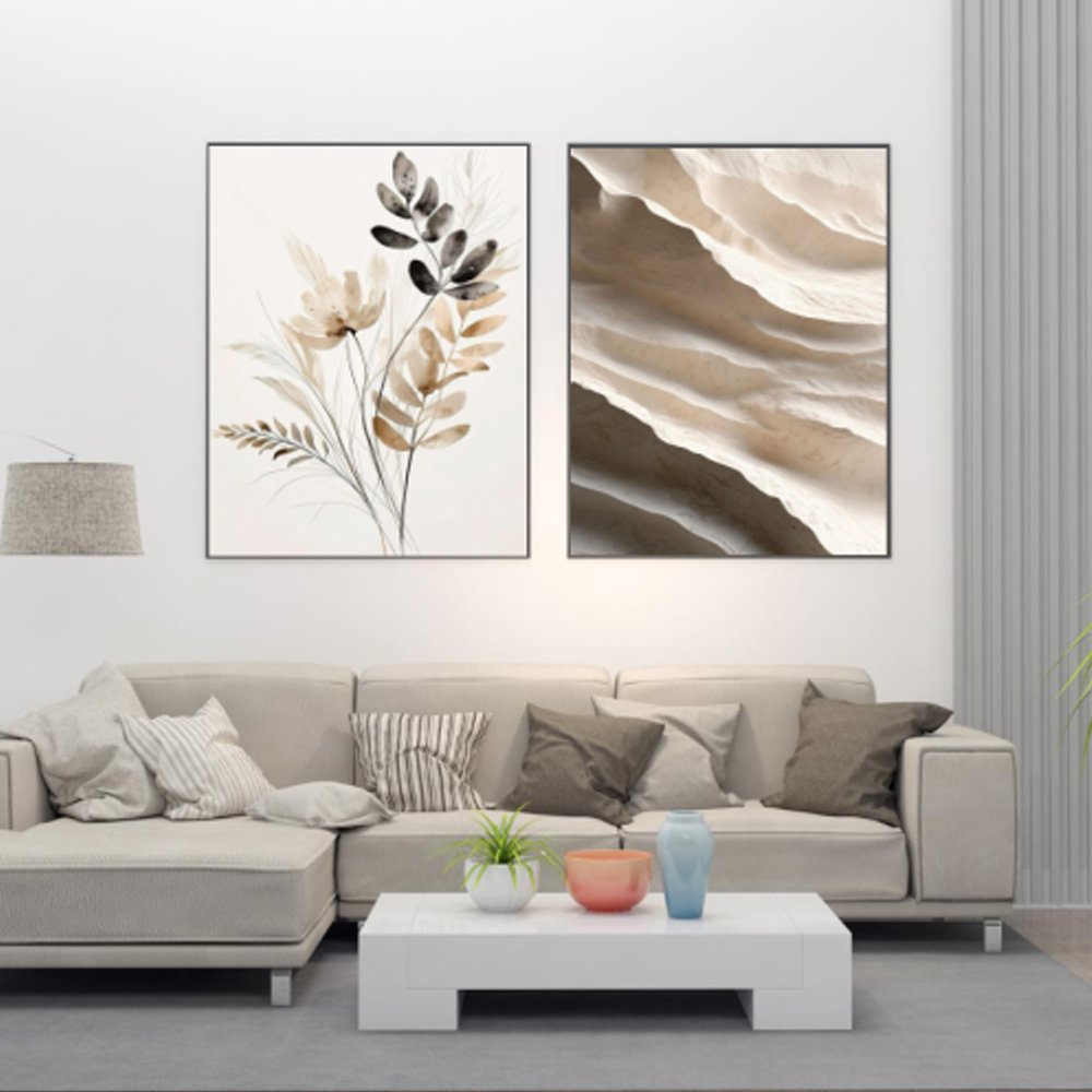 Quadro minimalista em tons terrosos - Duo harmonia natural - Imagem 4