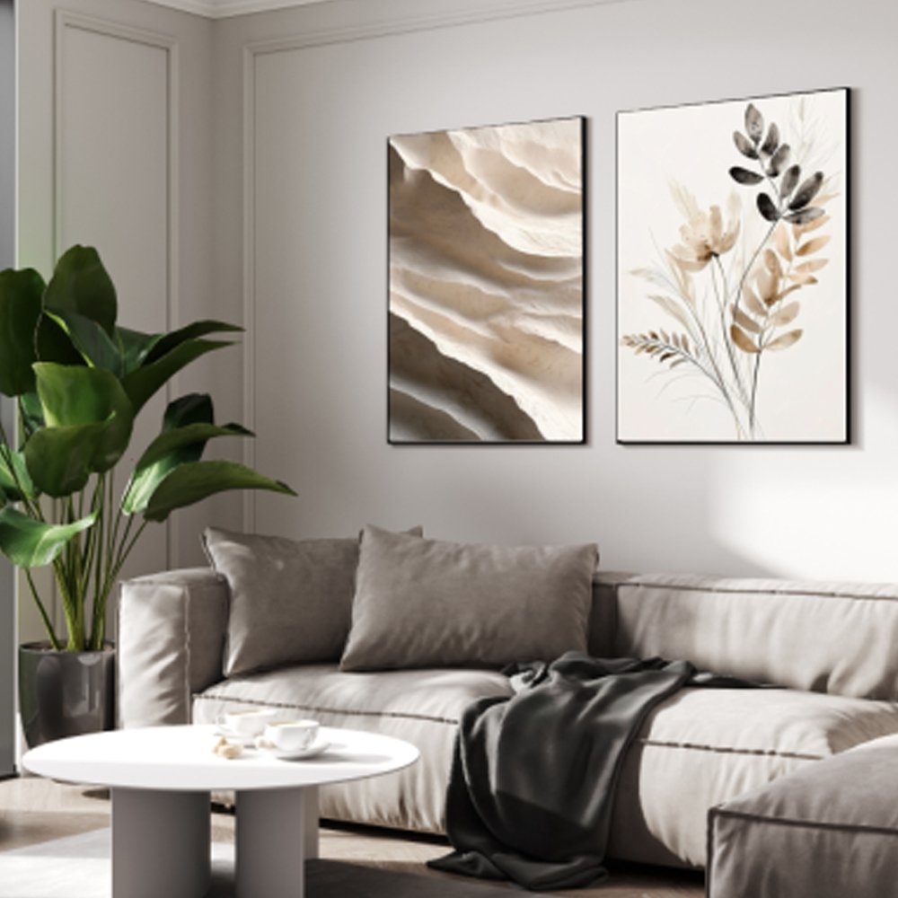 Quadro minimalista em tons terrosos - Duo harmonia natural - Imagem 3