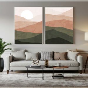 Quadro decorativo minimalista moderno tons terrosos