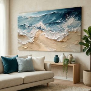 Quadro ondas do mar decorativo moderno para sala