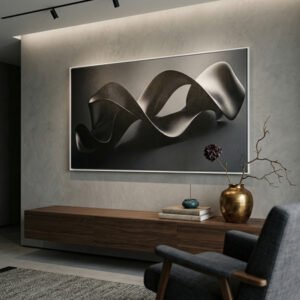 Quadro abstrato moderno preto minimalista decorativo