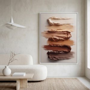 Quadro Abstrato Texturizado em Tons Terrosos – Arte Moderna Elegante